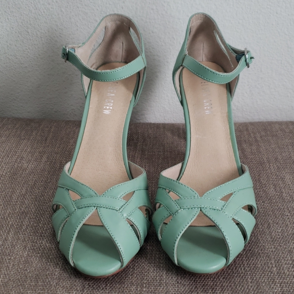 Mint green mod heel